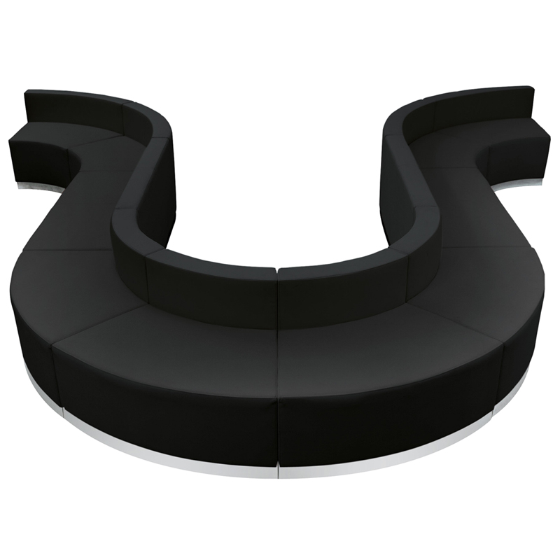 Hercules Alon Series Black Leather Reception Configuration, 10 Pieces ... in Black Leather Elegance Unveiled: Exploring the Hercules Alon Series Reception Pieces