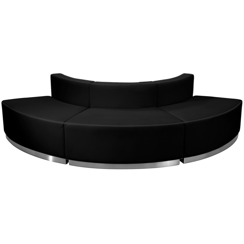 Hercules Alon Series Black Leather Reception Configuration, 3 Pieces ... regarding