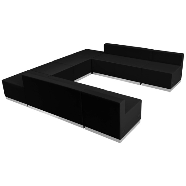 Hercules Alon Series Black Leather Reception Configuration, 8 Pieces ... pertaining to