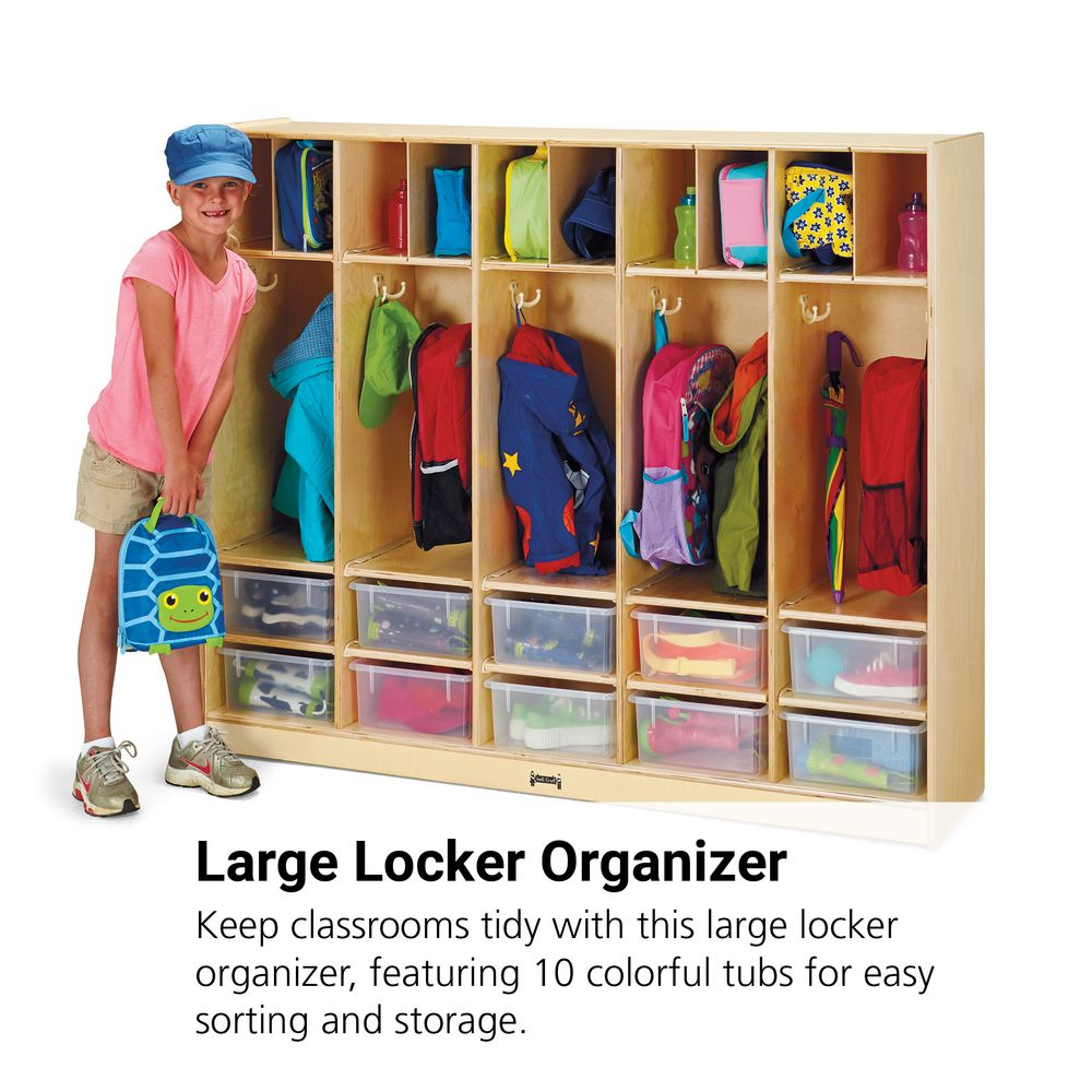 Jonti-Craft® Large Locker Organizer With 10 Colored Tubs in