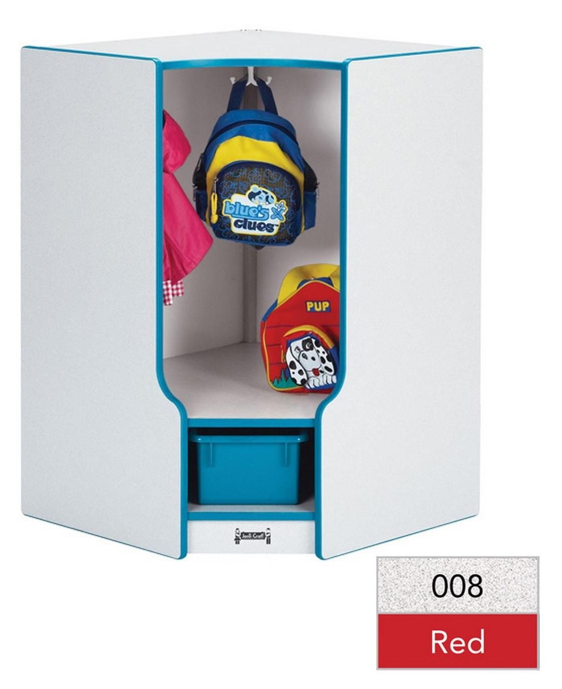 Jonti-Craft Rainbow Accents Toddler Corner Coat Locker With Step-Color ... pertaining to