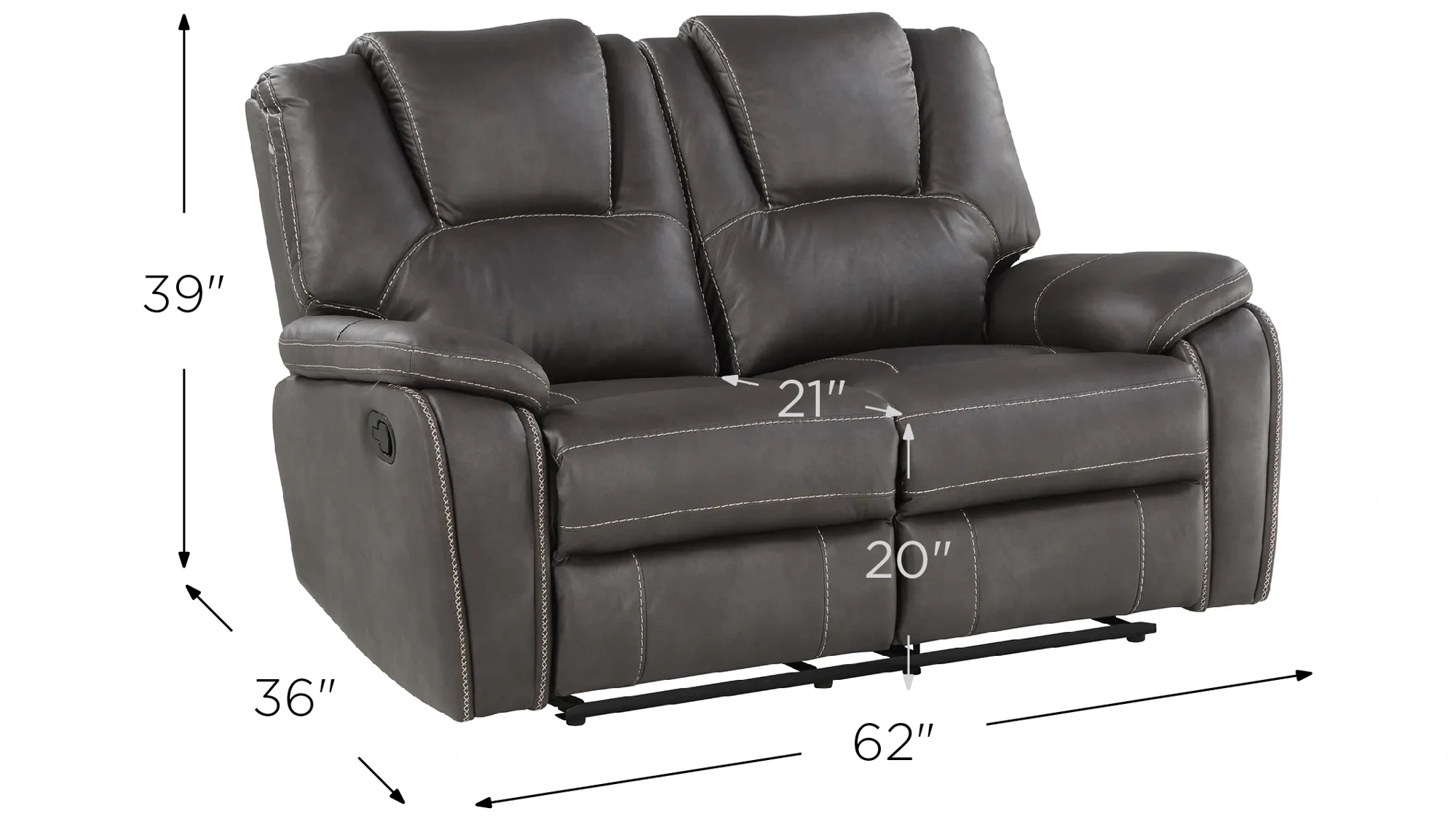 Katrine Manual Reclining Loveseat | Raymour &Amp; Flanigan inside Katrine Manual Reclining Sofa Charcoal Understanding the Features