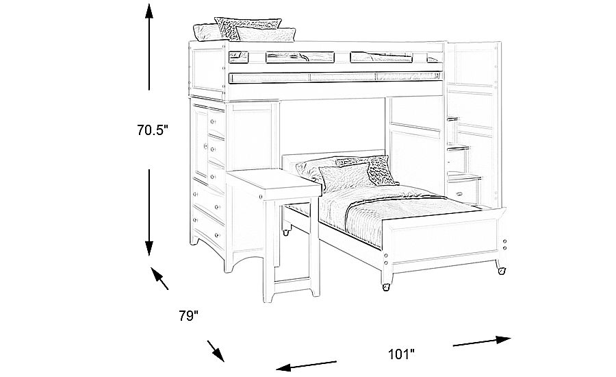 Kids Ivy League 2.0 White Twin/Twin Step Bunk With Chest &Amp; Desk ... inside Canterbury 2.0 Bunk Beds Demystified A Comprehensive Guide