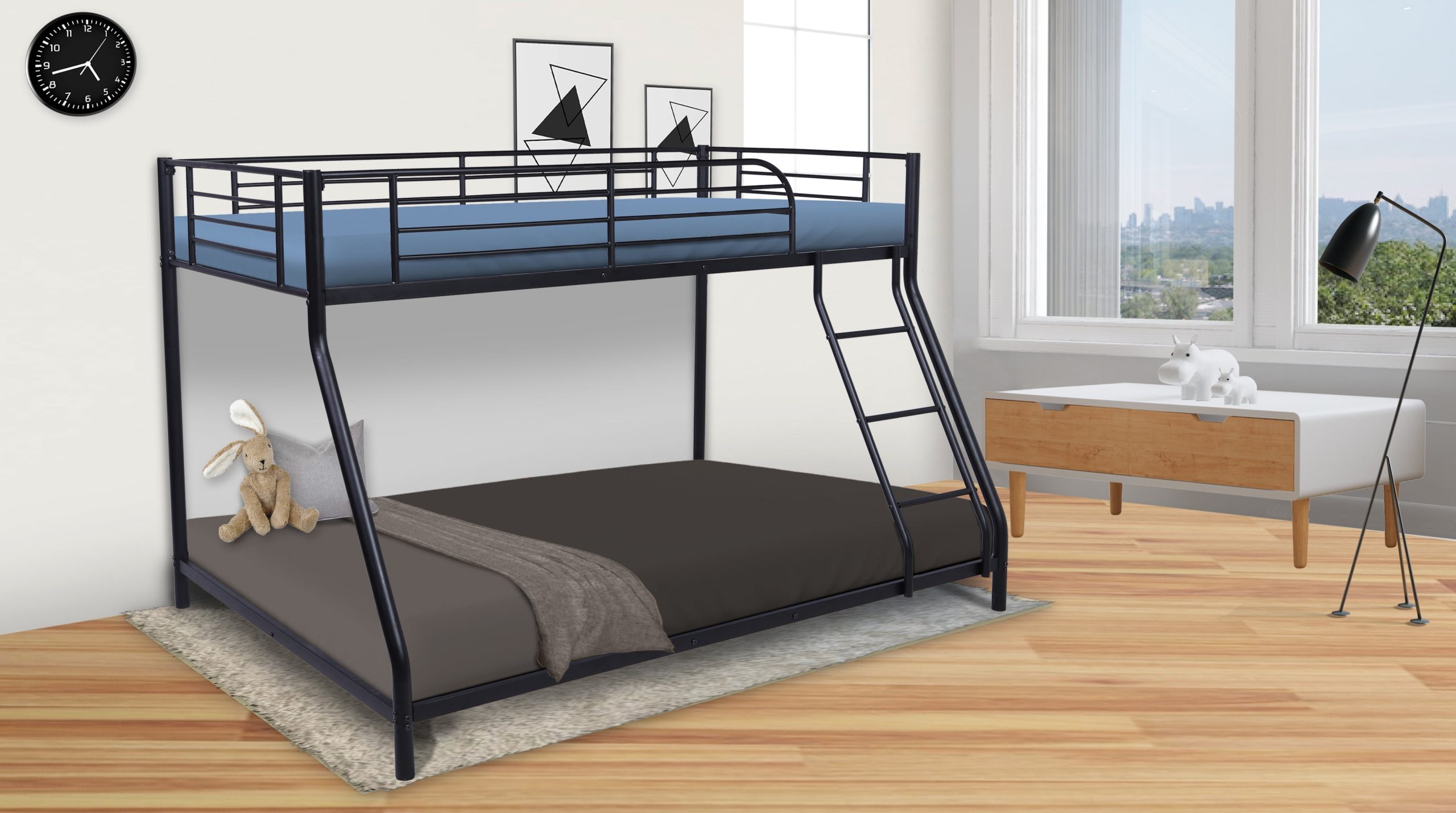 Kid's Twin-Over-Full Bunk Beds,Btmway Heavy-Duty Metal Bunk Bed For ... inside