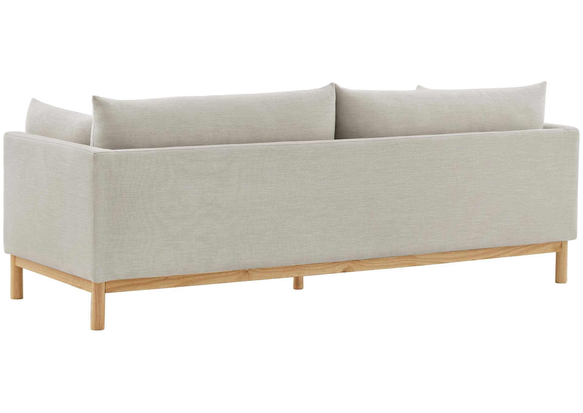 Langham Beige Linen Textured Fabric Sofa pertaining to