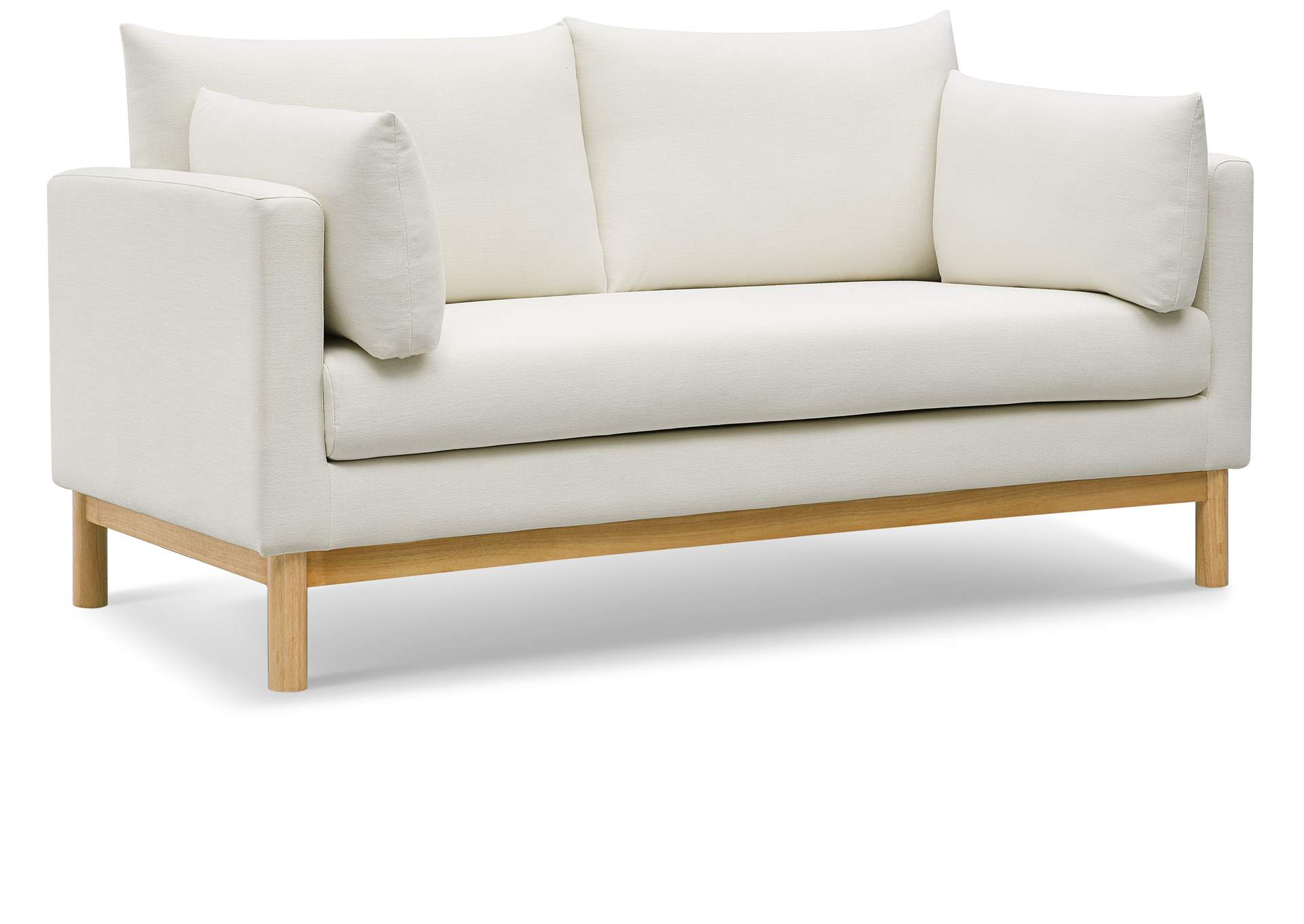 Langham Beige Linen Textured Fabric Sofa throughout