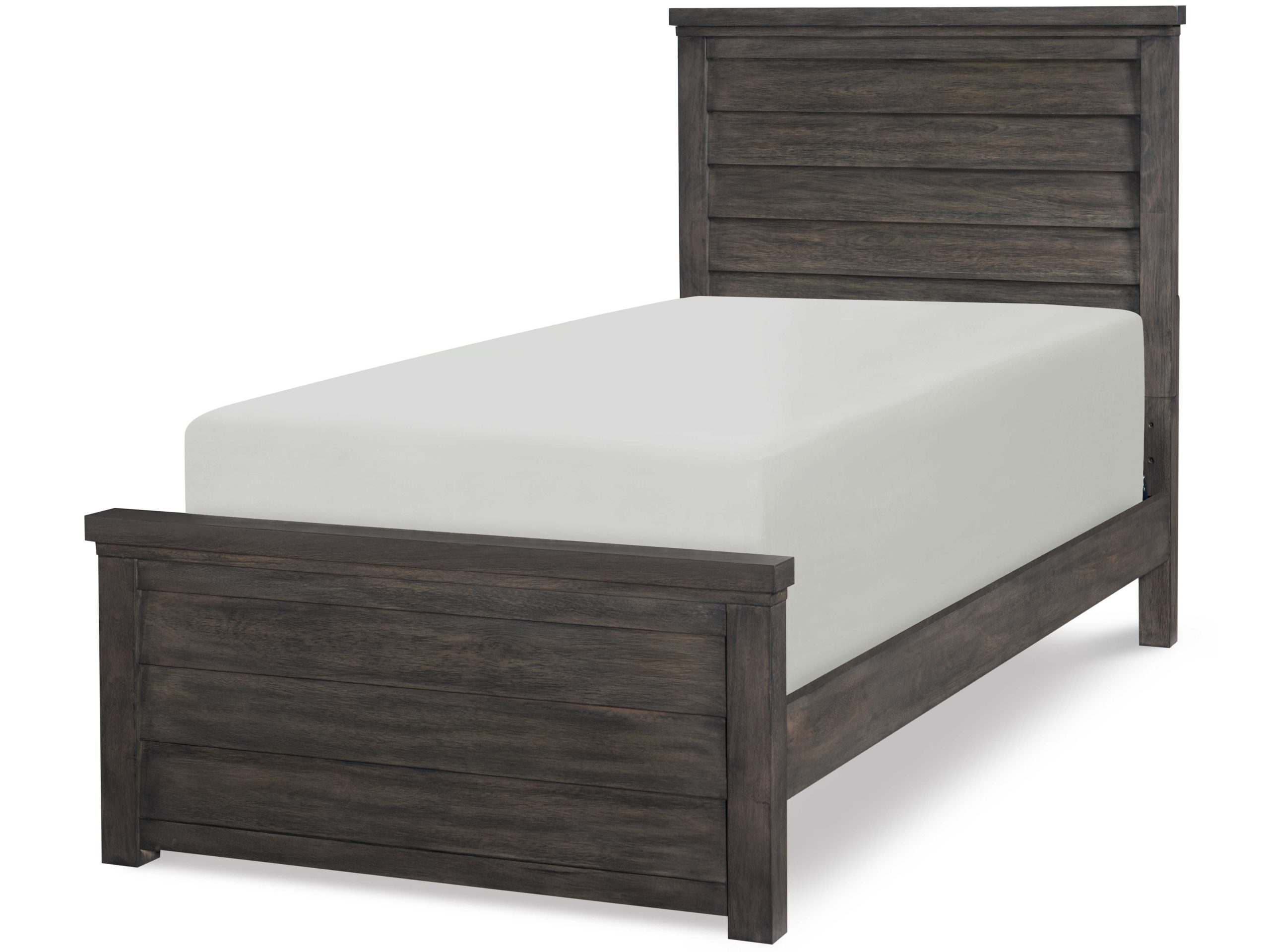 Legacy Classic Bunkhouse Aged Barnwood Brown Acacia Wood Twin Panel Bed ... with