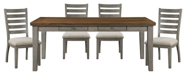 Lexicon 5-Piece Contemporary Wood And Mdf Board Dining Set In Gray ... for