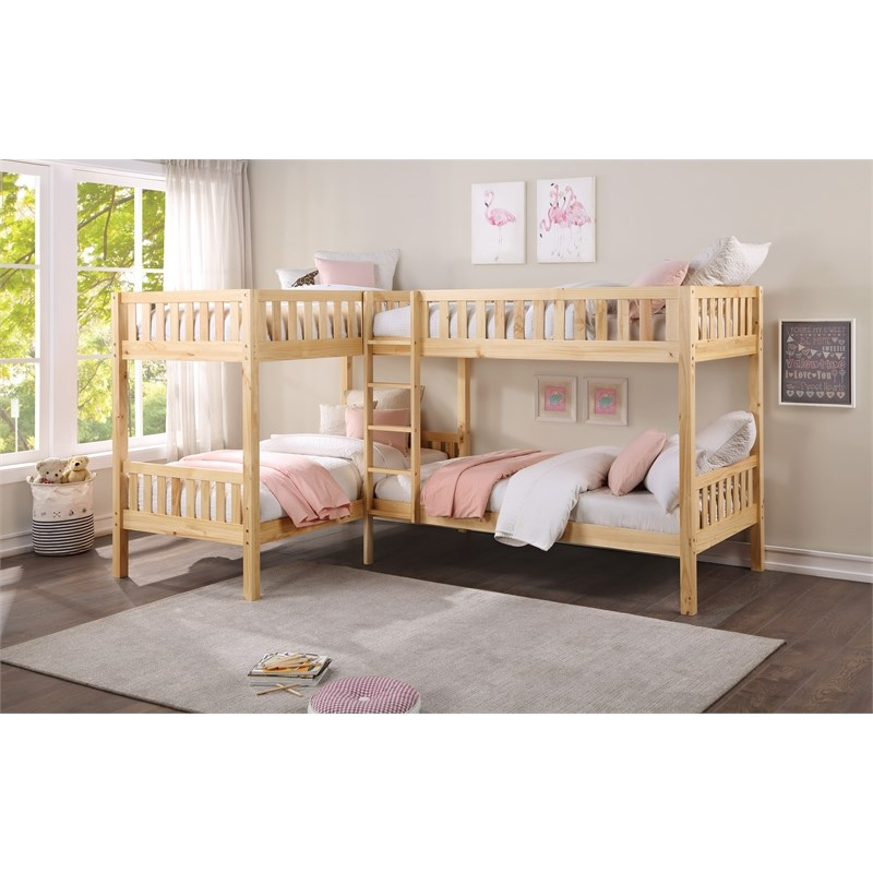 Lexicon Contemporary Wood And Mdf Board Corner Bunk Bed In Natural Pine ... for Understanding the Materials Lexicon Contemporary Wood and MDF Board