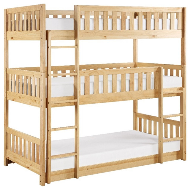 Lexicon Contemporary Wood And Mdf Board Triple Bunk Bed In Natural Pine ... in Understanding the Materials Lexicon Contemporary Wood and MDF Board