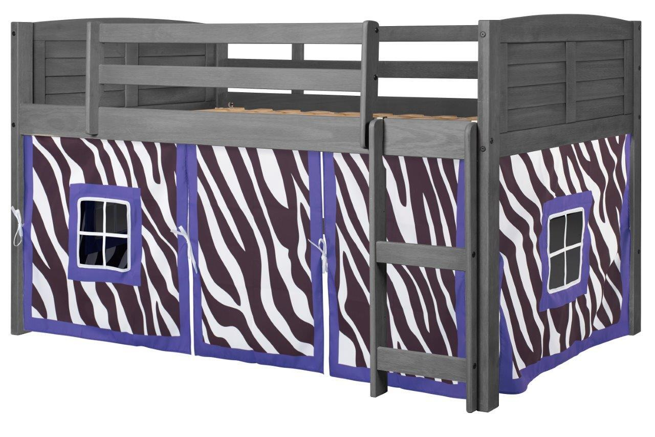 Louver Low Loft Antique Grey W/Zebra Tent Kit By Donco pertaining to
