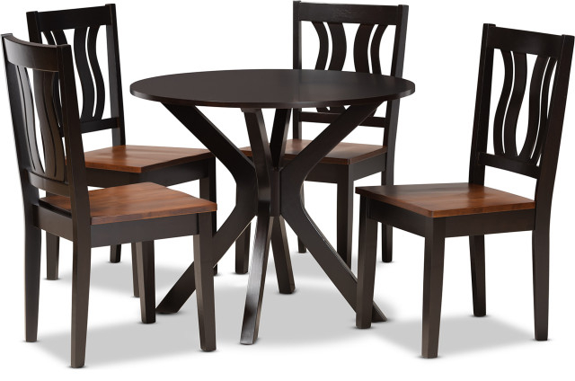 Mare 5 Piece Dining Set - Transitional - Dining Sets - By Hedgeapple ... in Caring for Your Dark Brown Walnut Brown Suzi Dining Set A Practical Guide