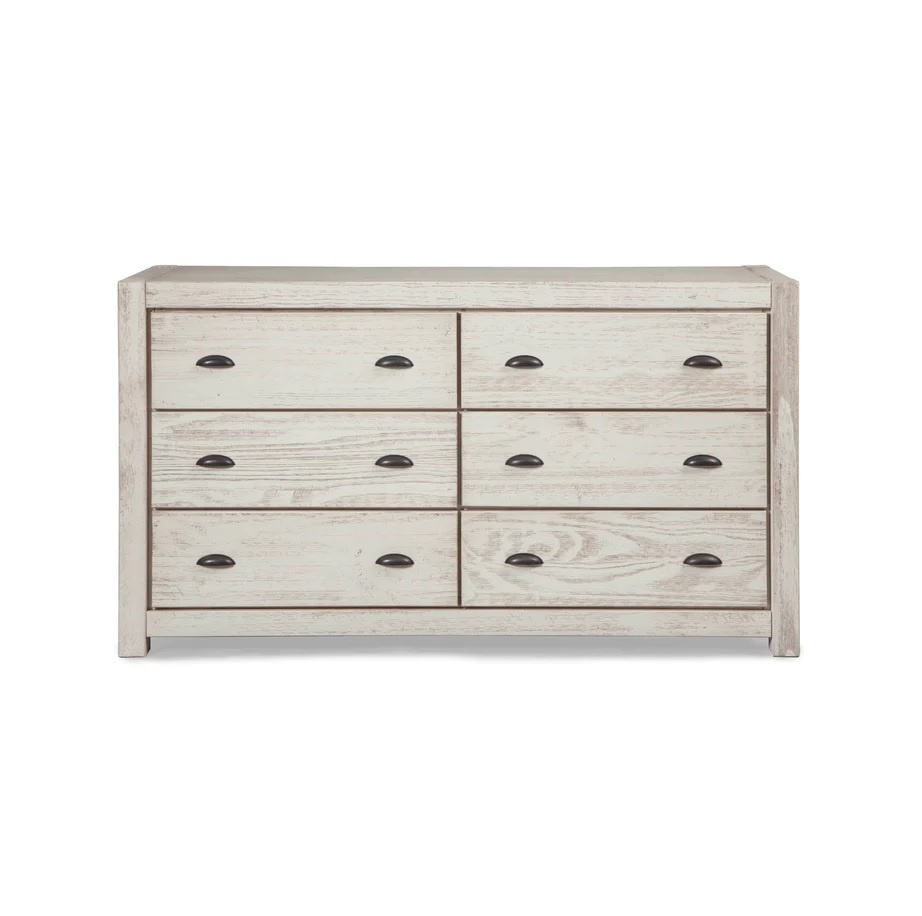 Montauk 6 Drawer Dressser / Rustic Off White - Furniture Walk intended for Montauk Dresser Secrets Unveiled How to Style and Maintain Your Furniture