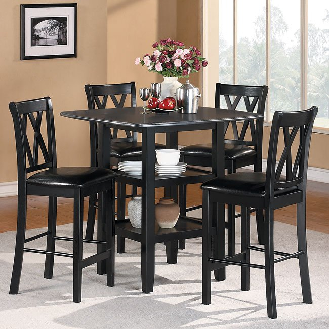 Norman 5-Piece Counter Height Dinette Set Homelegance | Furniturepick within