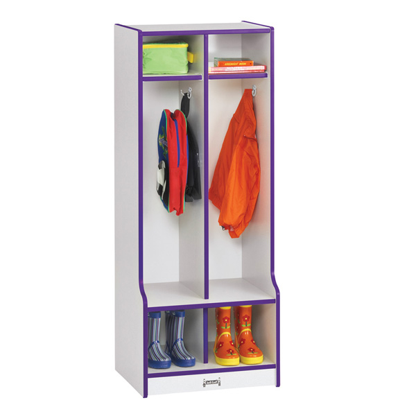 Rainbow Accents 2 Section Coat Locker With Step - Jonti-Craft 4682Jcww ... pertaining to