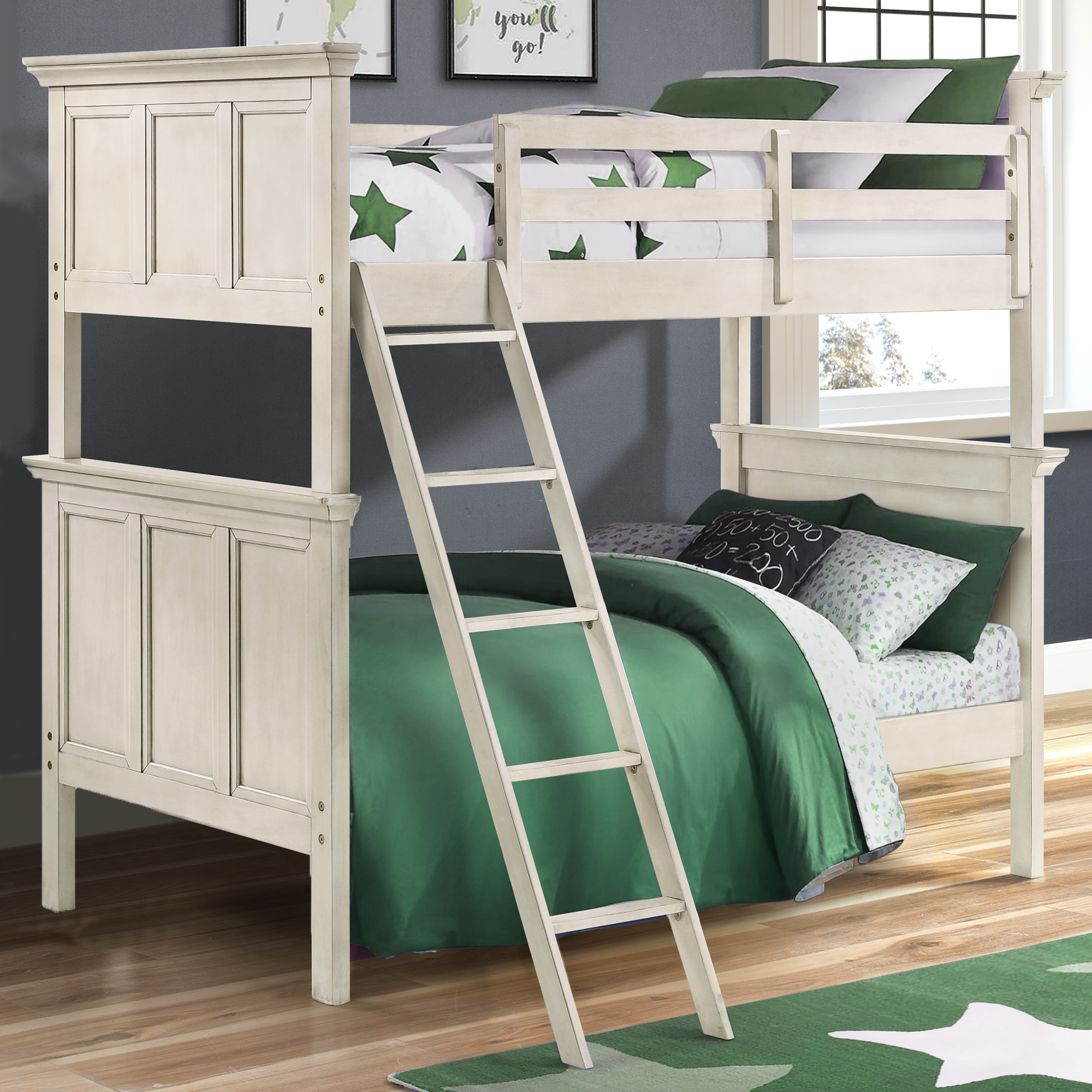 San Mateo Youth Twin Over Twin Bunk Bed | Rustic White - Intercon-Furniture with San Mateo Youth Furniture A Look at the Durability and Build Quality