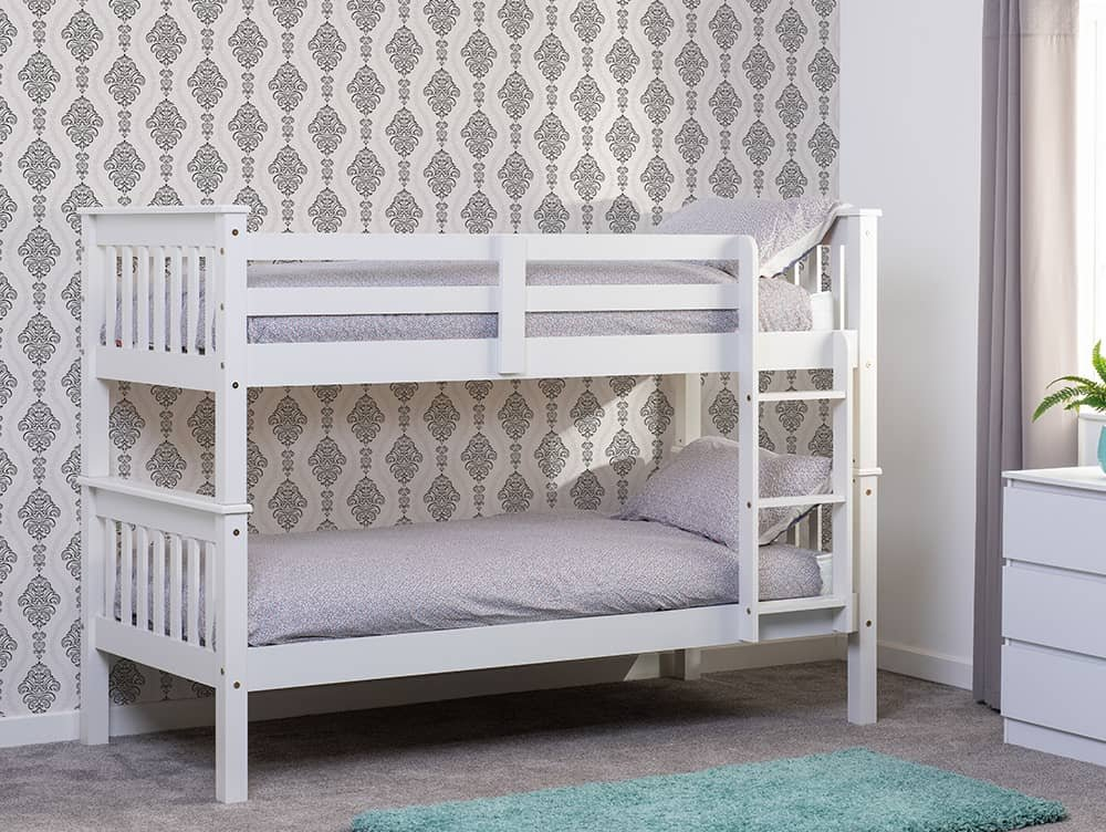 Seconique Neptune 3Ft White Wooden Bunk Bed Frame - Archers Sleepcentre with regard to