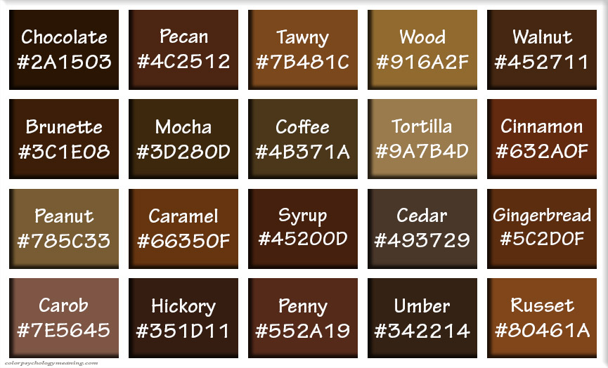 Shades Of Brown &Amp; Names, With Hex, Rgb Color Codes with regard to Natural Wood Color Wardrobe and Drawer Cabinet Combinations: Designing for Function and Aesthetics