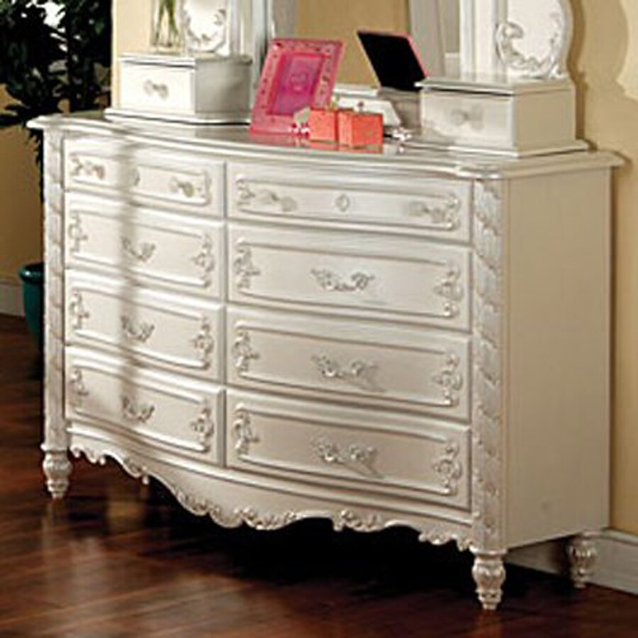 Shop Furniture Of America Victoria Pearl White 8-Drawer Dresser At ... throughout