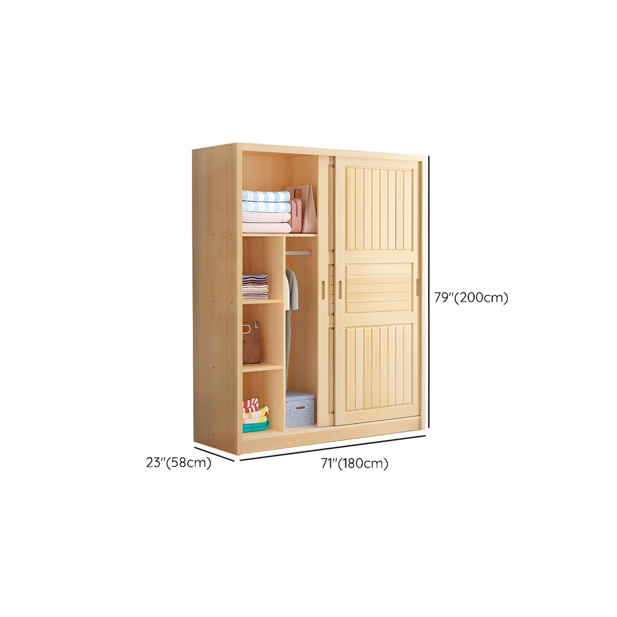 Solid Wood Kid's Wardrobe Shelved Wardrobe Closet With Sliding Barn ... with Understanding Beech Solid Wood Kid's Wardrobes A Comprehensive Guide
