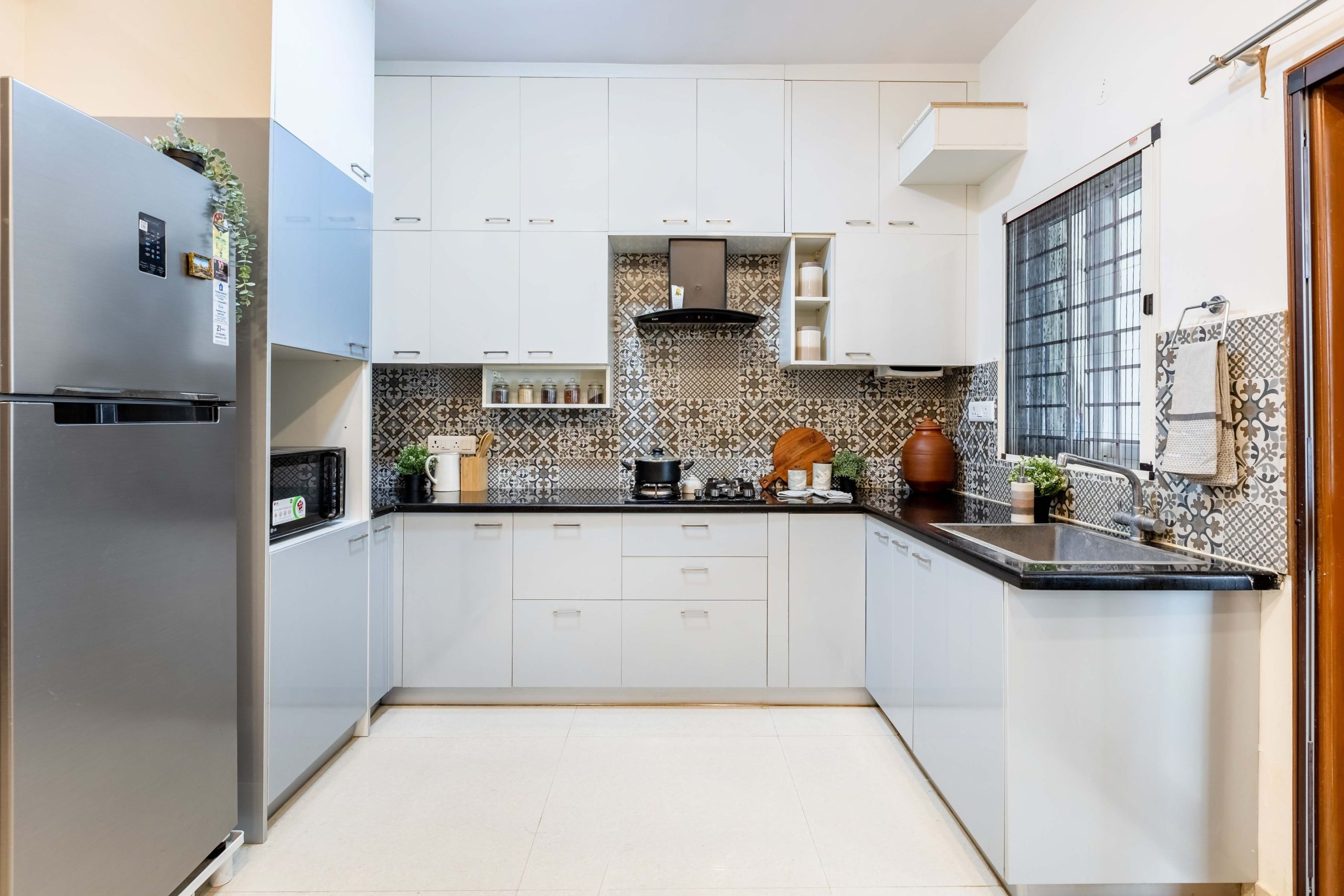 Spacious Modular Kitchen Design With Light Blue And White Storage Units ... for Beyond the Box What Makes the Dlpf3-Bch-C Kitchen Set Stand Out