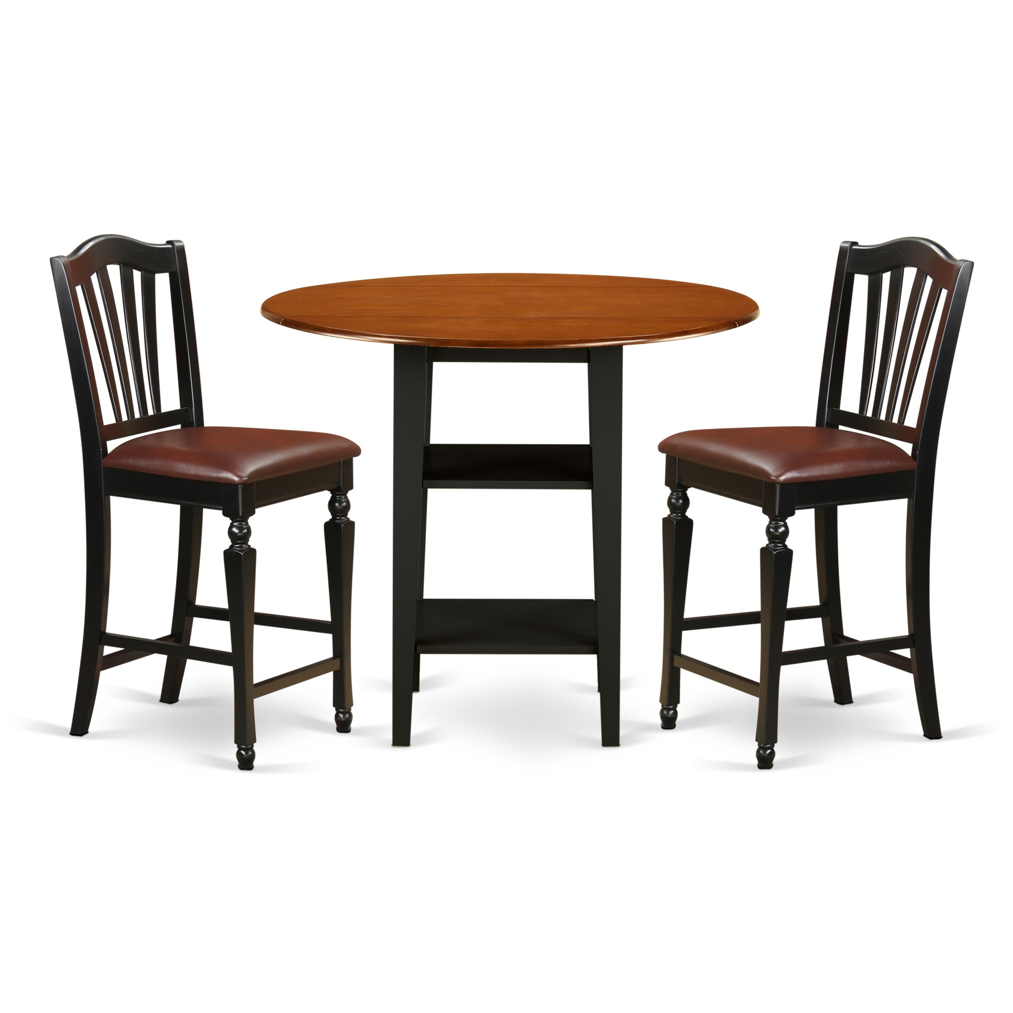 Sudbury 3-Piece Dining Set: Stylish & Stable. Solid Rubberwood. Round ... for Sudbury Dining Set Styles: Finding the Right Fit for Your Home's Aesthetic