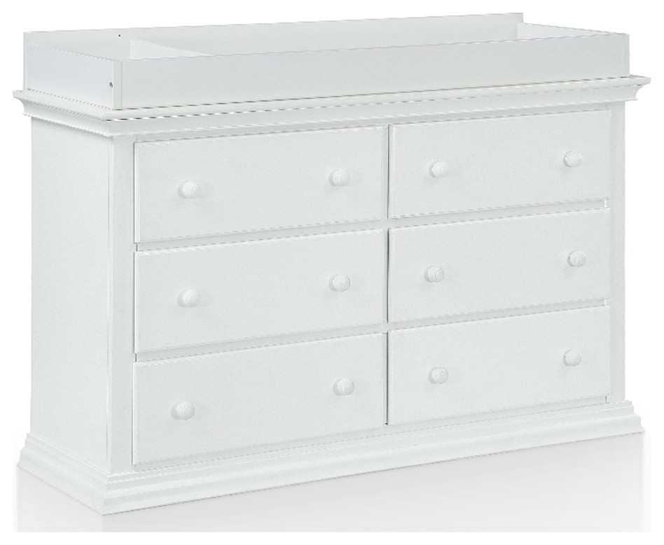 Suite Bebe Celeste 6-Drawer Modern Wood Double Dresser In White Finish ... in Is the Suite Bebe Universal Dresser Right for You? A Detailed Evaluation