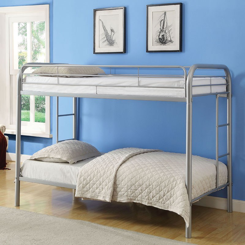Thomas Twin Bunk Bed (Silver) By Acme Furniture | Furniturepick with regard to