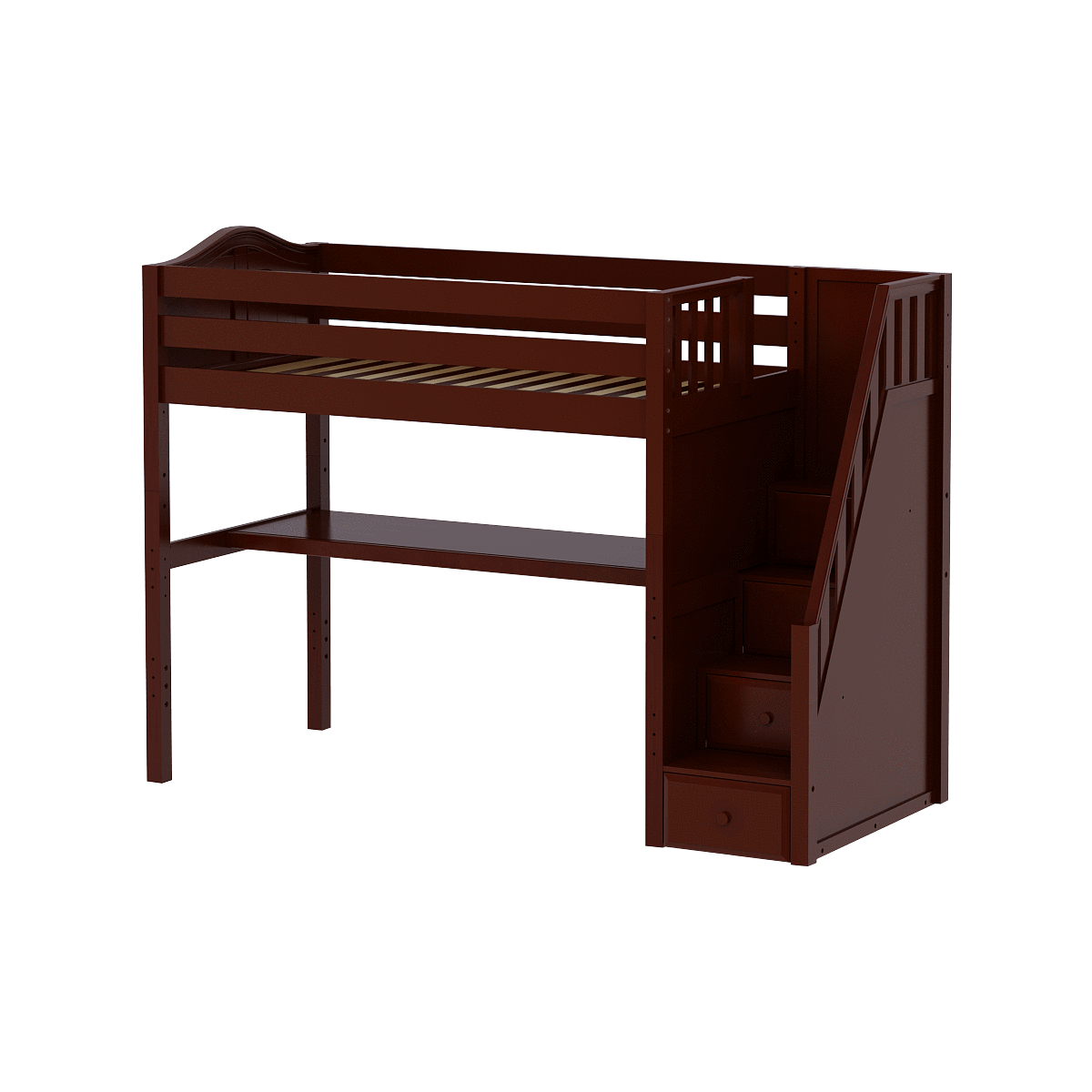 Twin High Loft Bed With Stairs With Long Desk | Loft Bed, Loft Bed ... regarding