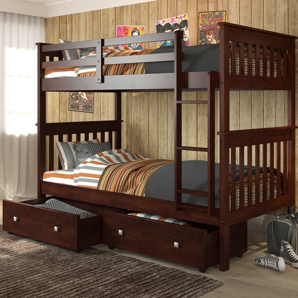 Twin Twin Mission Style Bunks In Cappuccino Finish - Bunk Beds Bunker for Transforming Your Child's Room The Versatility of Twin/Twin Mission Bunk Beds