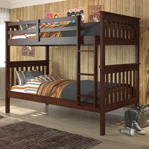 Twin Twin Mission Style Bunks In Cappuccino Finish - Bunk Beds Bunker throughout Transforming Your Child's Room The Versatility of Twin/Twin Mission Bunk Beds