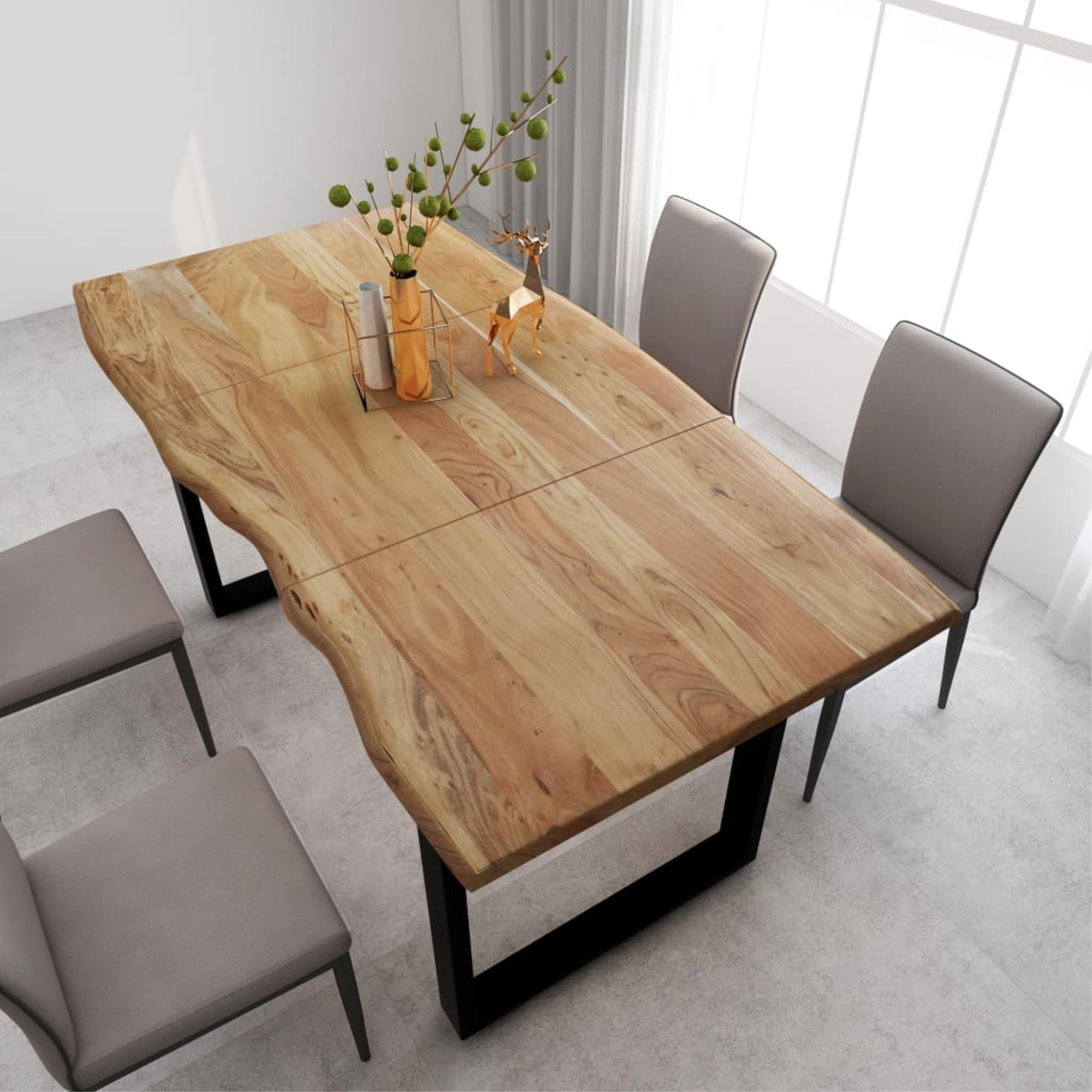 Vidaxl Dining Table 70.9"X35.4"X29.9" Solid Acacia Wood - Walmart.com ... throughout