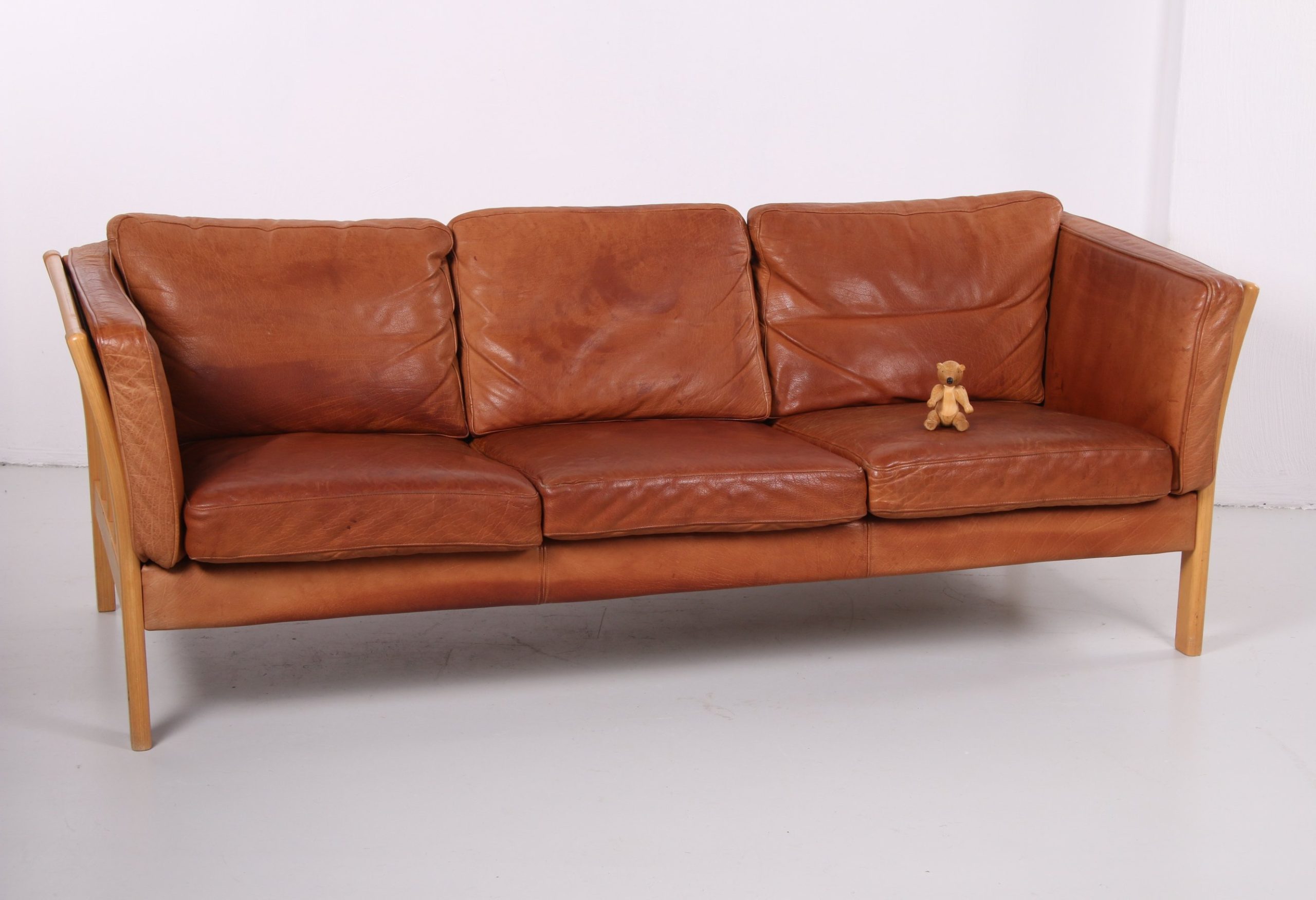 Vintage Danish Design Sofa By Mogens Hansen With Cognac-Colored High ... throughout