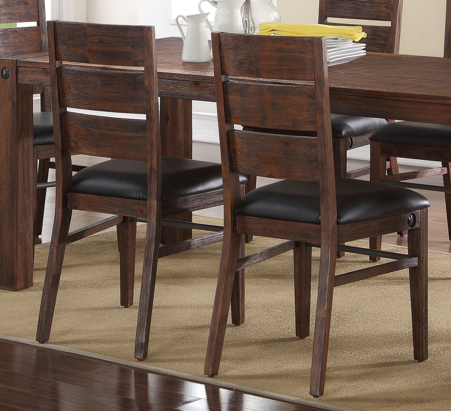 Walnut Dining Room Chairs : Keukenhof Contemporary Dark Walnut Casual ... inside