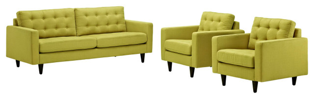 Wheatgrass Empress Sofa And Armchairs Set Of 3 - Midcentury - Sofas ... pertaining to Caring for Your Wheatgrass Empress Sofa A Practical Guide