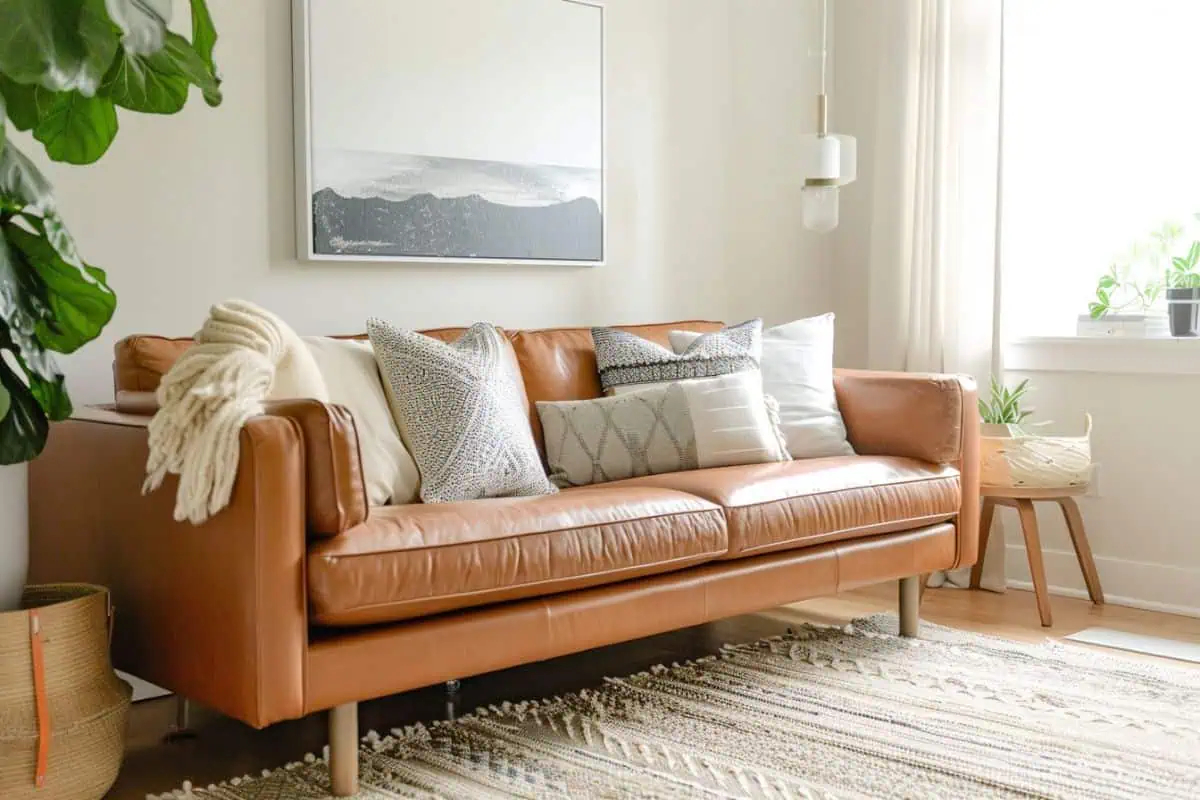 40 Cognac Leather Couch Ideas That Will Transform Your Living Room ... intended for
