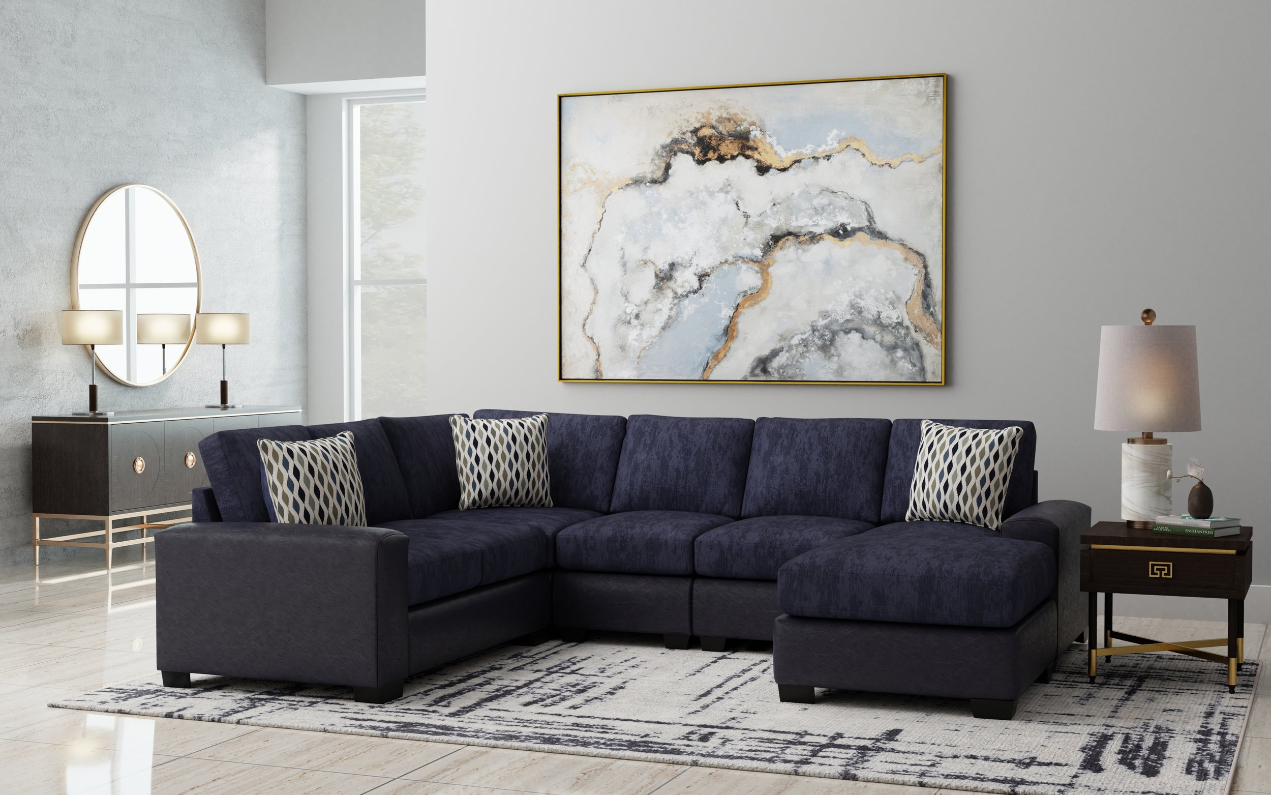 420 Lucille Steel Sectional — Peak Living within