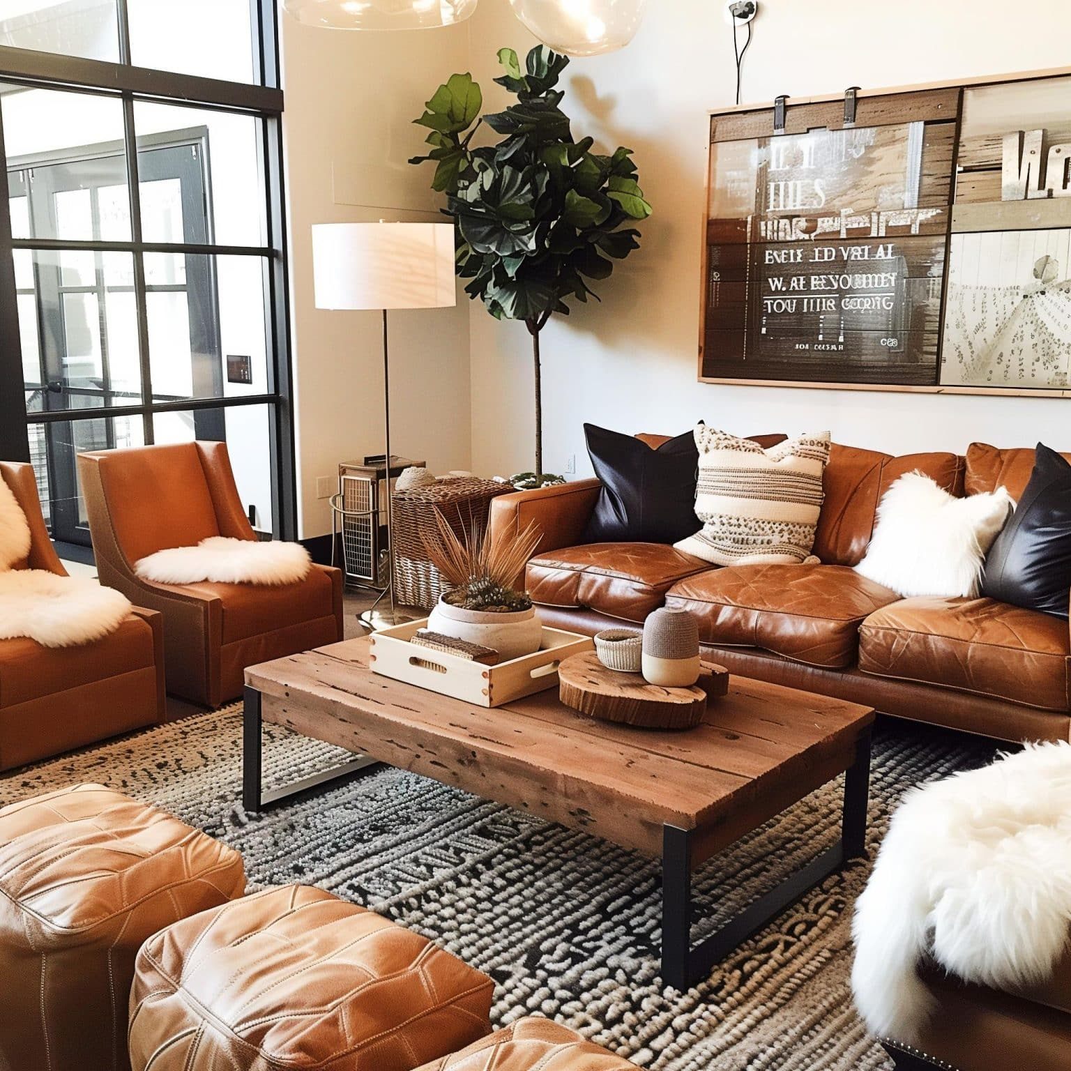 60+ Living Room Ideas Featuring A Cognac Couch - Hearthandpetals in Unpacking the Craftsmanship Behind the Hixon Cognac and Espresso Sofa