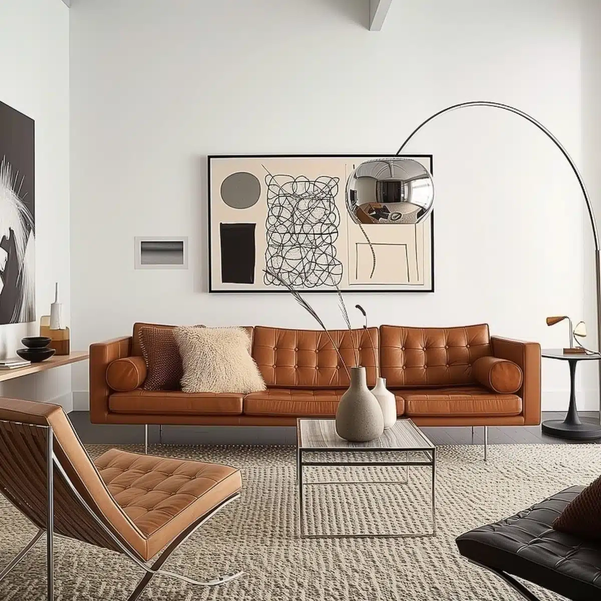 60+ Living Room Ideas Featuring A Cognac Couch - Hearthandpetals inside