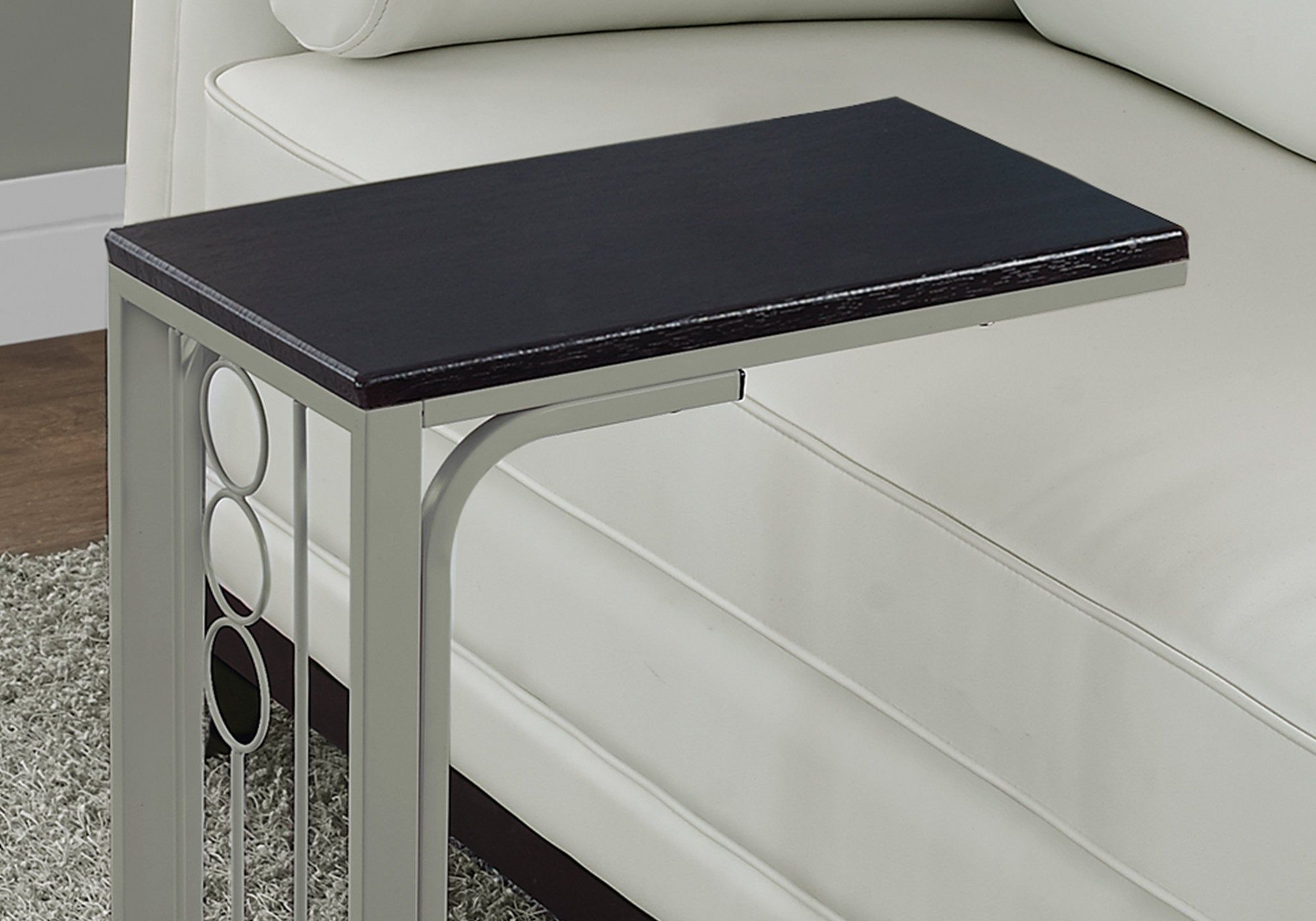 Accent Table - Cappuccino Top / Champagne Metal | Metal Accent Table ... with regard to