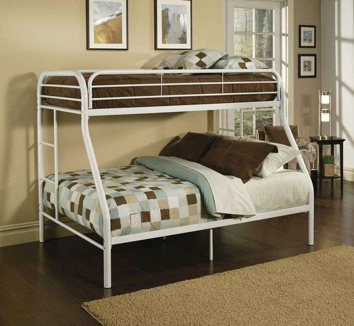 Acme 02053Wh Wildon Home Tritan Twin Over Full White Finish Tubular ... in Designing for Tomorrow The Enduring Appeal of White Metal Bunk Beds with Smart Features