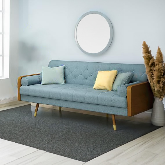 Aidan Mid-Century Modern Tufted Fabric Sofa In Blue – Naturaliztas intended for The Aidan Sofa A Deep Dive into Tufted Fabric and Timeless Design