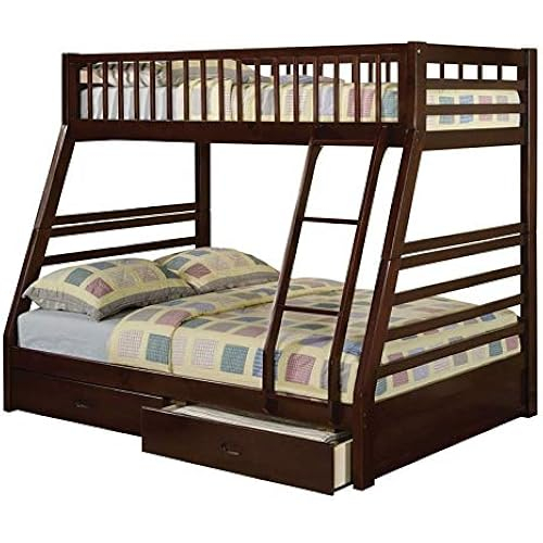 Amazon.com: Rosebery Kids Twin Over Full Storage Bunk Bed In Espresso ... regarding Safety First Exploring Features of the Rosebery Kids Twin Over Full Bunk Bed
