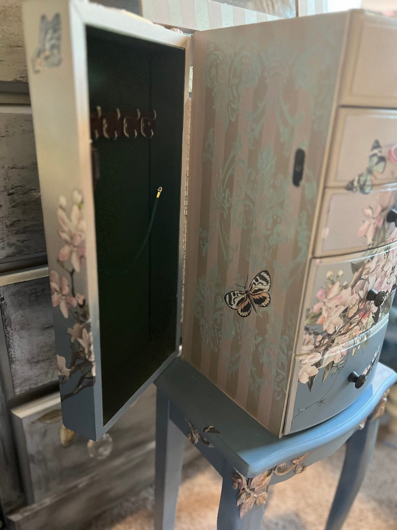 Armoire Butterfly - Etsy within A Deep Dive into the Craft of Butterfly Decorated Armoires