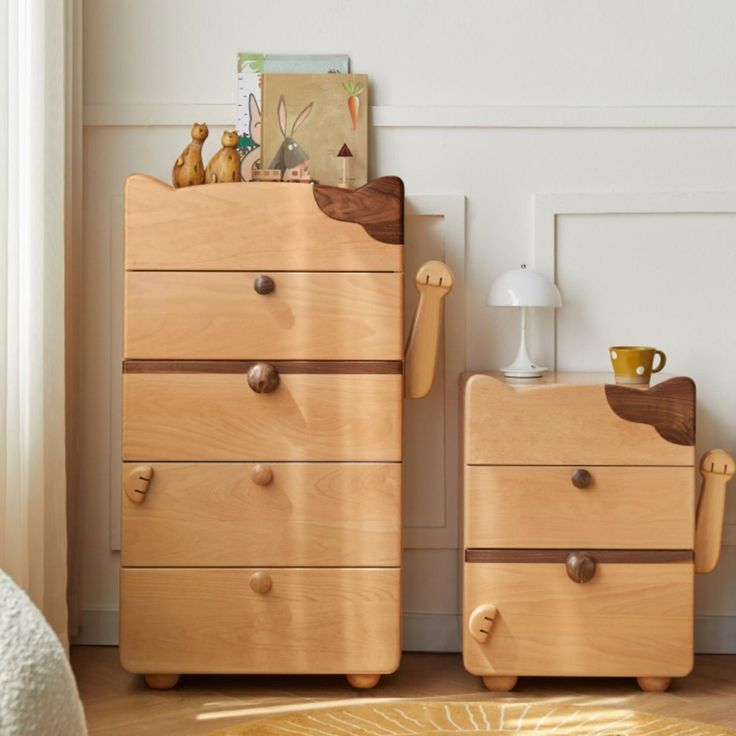 Beech Solid Wood Kids Chest Of Drawers -Type Toy Storage Cabinet ... with regard to