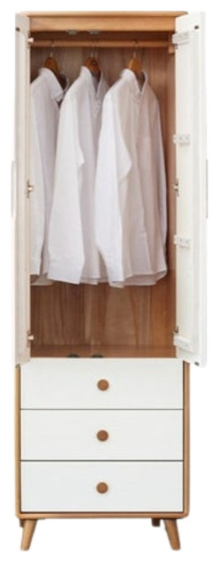 Beech Solid Wood Wardrobe Combination, D-Style 2-Door Wardrobe 23.6X19 ... with regard to