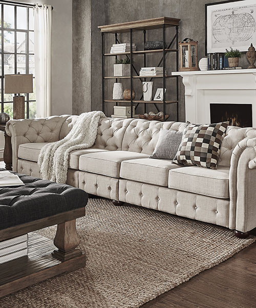 Beige Linen Sofa Bed | Baci Living Room inside