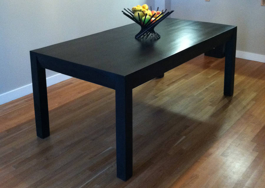 Black Dining Table Oak Parsons Design By Wicked Boxcar ... regarding