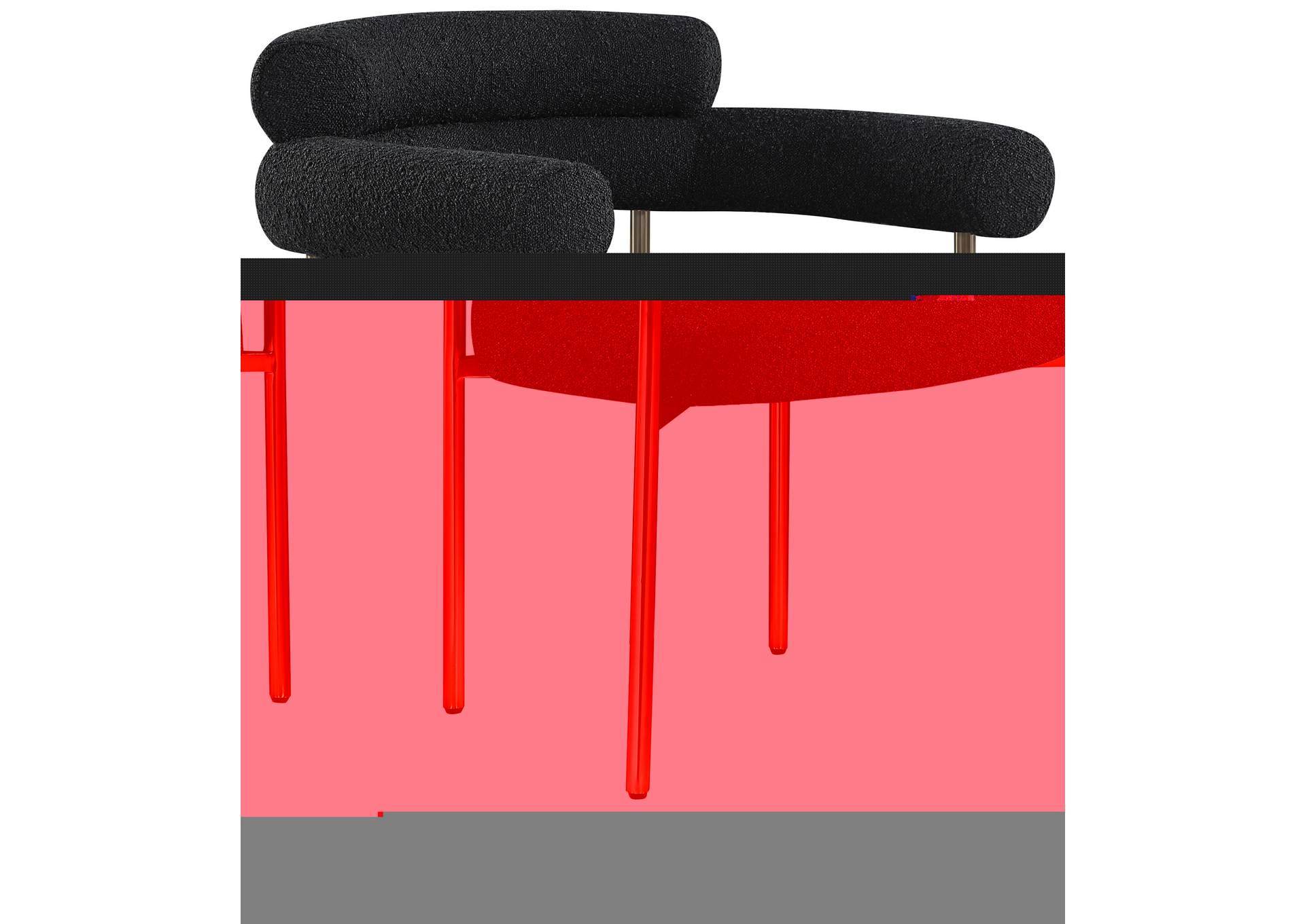 Blake Black Boucle Fabric Dining Chair inside
