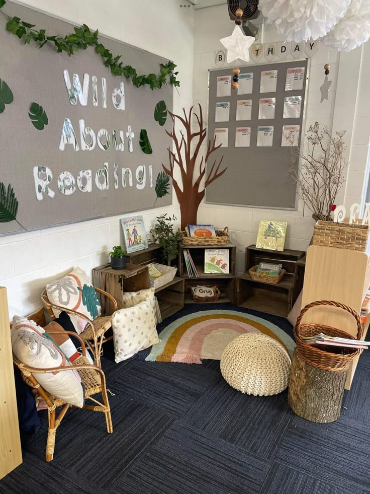 Cozy Reading Nook | Elementary Classroom Themes, Reading Corner ... intended for Designing Engaging Spaces A Toddler Locker Solution for Corner Nooks